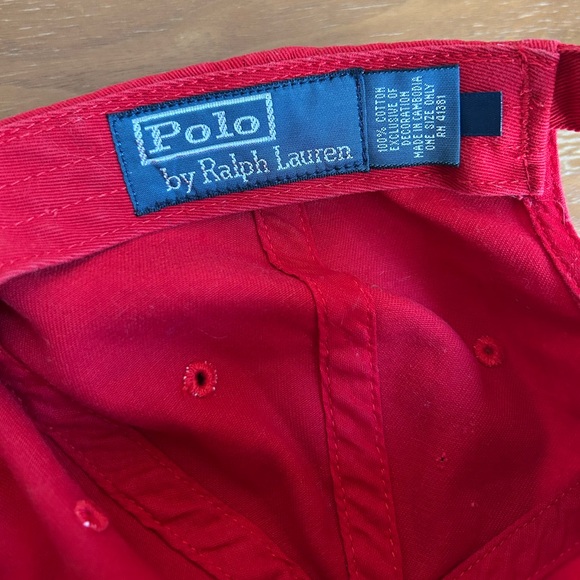 Polo Ralph Lauren red cap polo pony classic logo adjustable hat - Picture 9 of 11